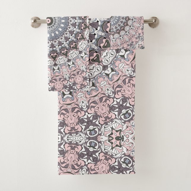 Motif de mandala rose gris et blanc (En situation)