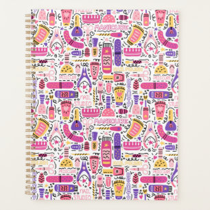Motif de manucure à doodle mignon