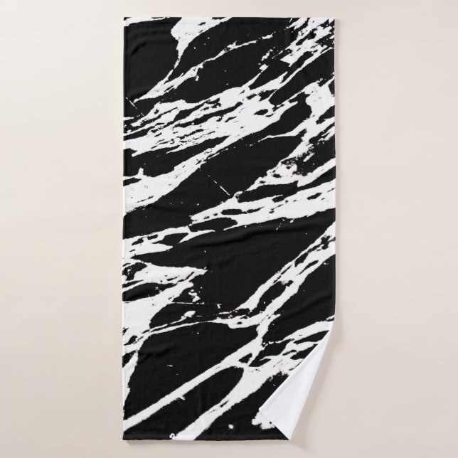 Motif de marbre audacieux noir et blanc moderne (Serviette de bain)