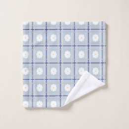 Motif de marguerite à carreaux bleus