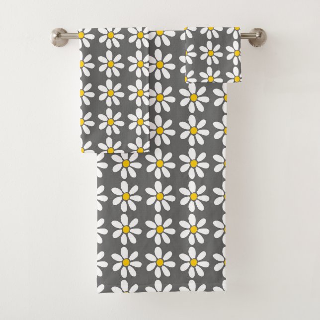 Motif de marguerite blanc gris jaune (En situation)