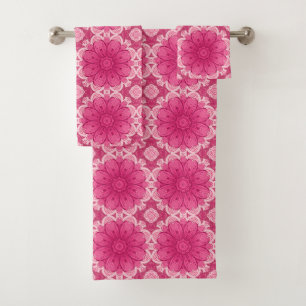 Motif de marguerite géométrique en corail et rose 