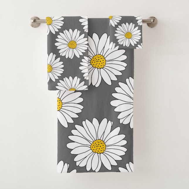Motif de marguerite gris jaune blanc (En situation)