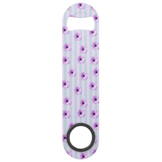 motif de marguerite rayée de bleu et de violet (Devant)