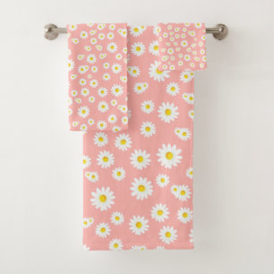 Motif de marguerites de printemps rose corail Boho