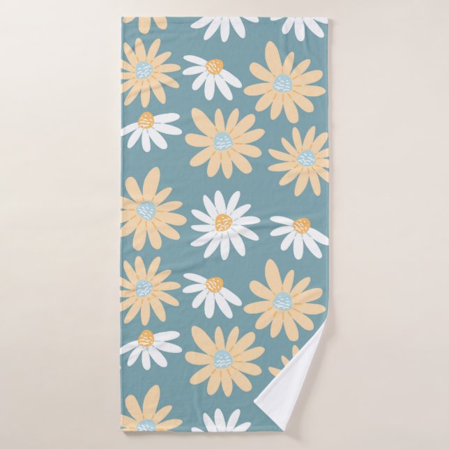Motif de marguerites en petits flowe sauvages naïf (Serviette de bain)