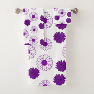 Motif de marguerites violettes dans l'ensemble de 