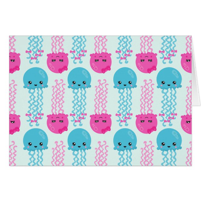 Motif de méduses, Mignonne méduse, Sea Animaux (Devant horizontal)