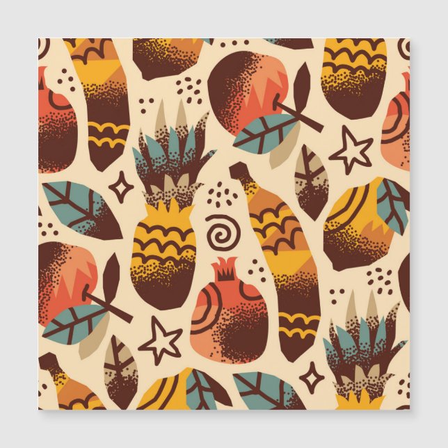 Motif de mélange de fruits tropicaux colorés (Devant)