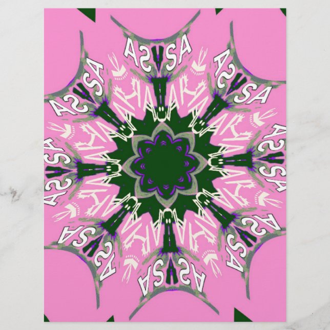 Motif de mode floral mignon noir et rose monogramm (Devant)