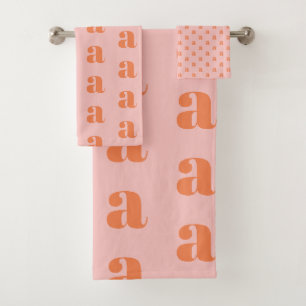 Motif de monogramme de corail rose pastel mignon