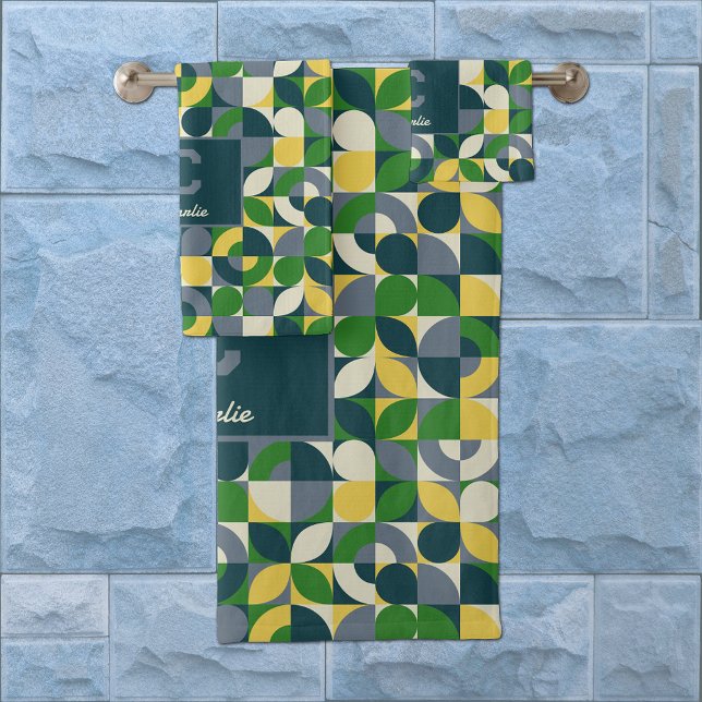Motif de monogramme géométrique abstrait Bauhaus m (Créateur téléchargé)