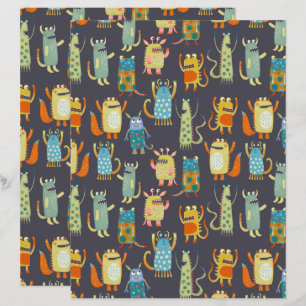 Motif de monstres amusants