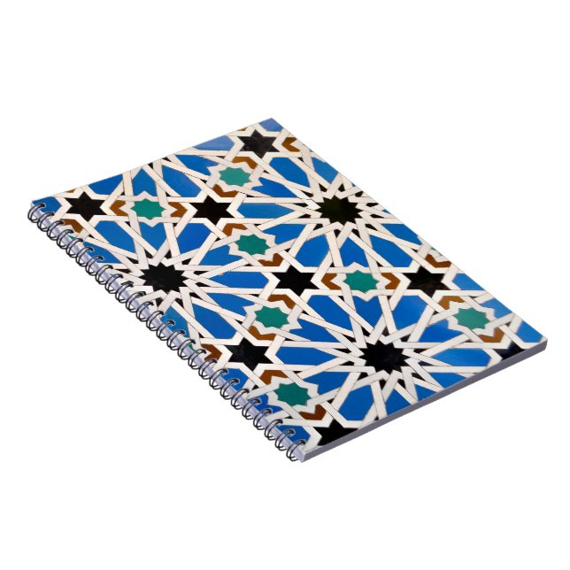Motif de mosaïque bleu arabe Carnet de spirale (Côté Droit)