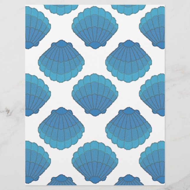 Motif de mosaïque Blue Seashell (Devant)