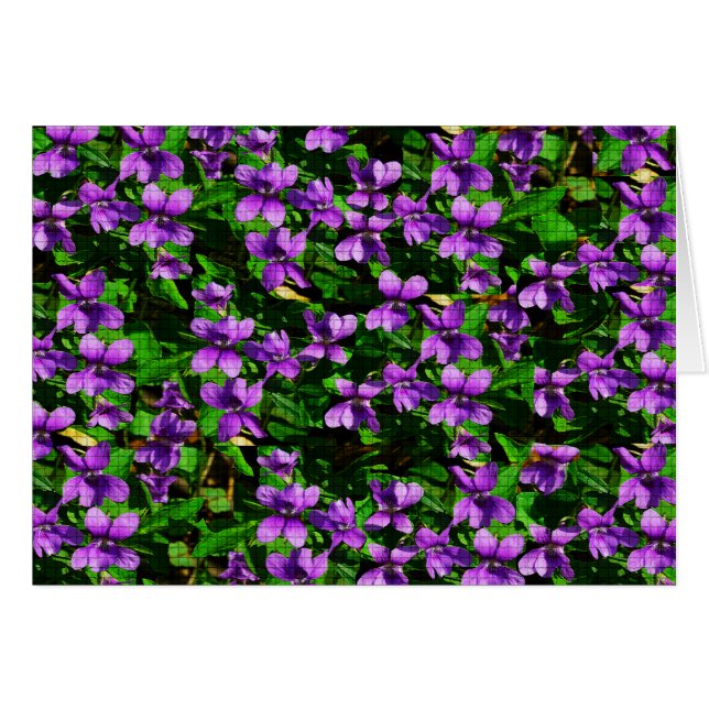 Motif de mosaïque en bois de violet de fleur WI (Devant horizontal)