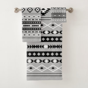 Motif de motifs mixtes noir blanc aztèque