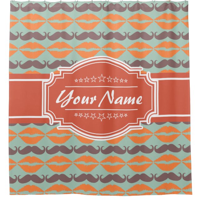 Motif de moustache personnalisé #5 rideau de douch (Devant)