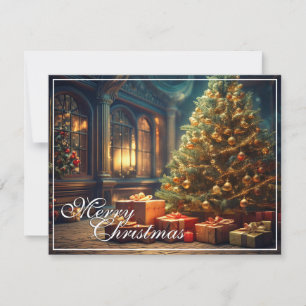 Motif de Noël avec des cadeaux sous l'arbre de Noë