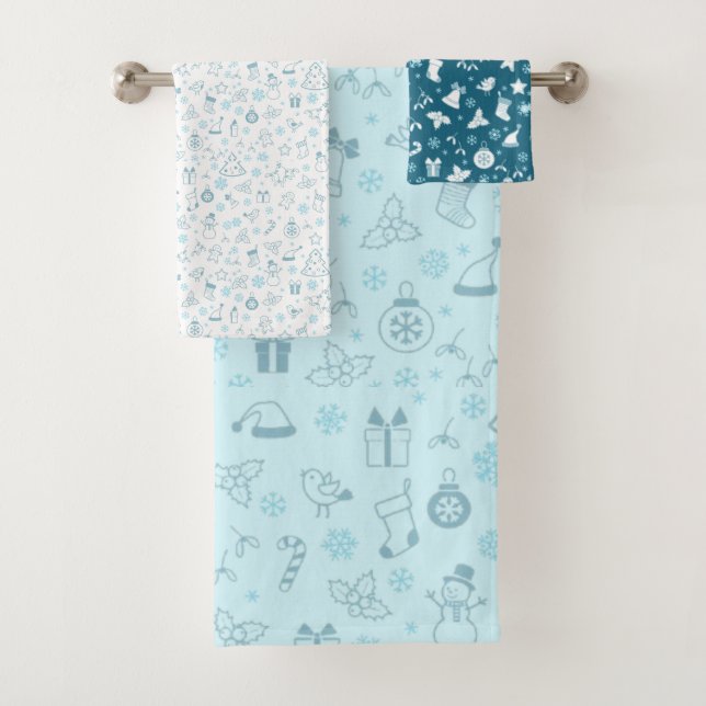 Motif de Noël Bleu Élégant  (En situation)