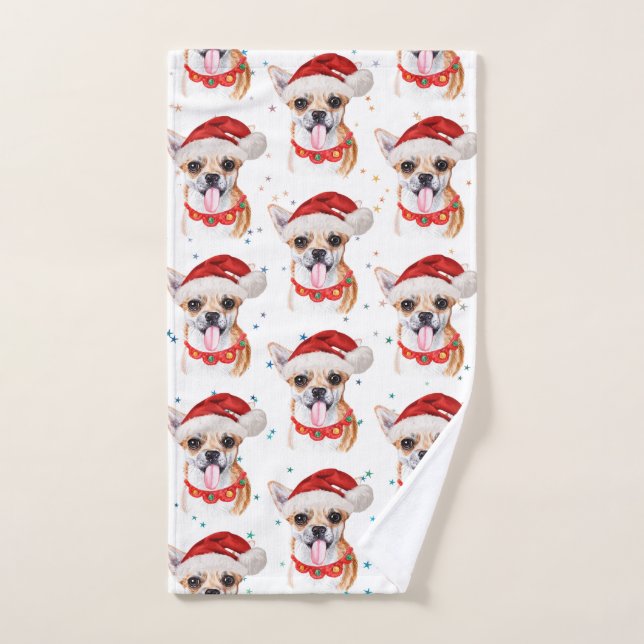 Motif de Noël de chien Chihuahua mignon (Serviette à main)