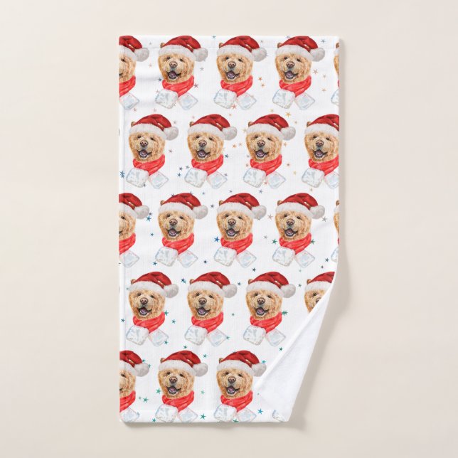 Motif de Noël de chien Chow Chow mignon (Serviette à main)