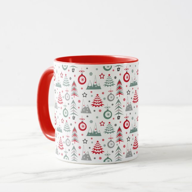 Motif de Noël d'hiver. Mug (Devant gauche)