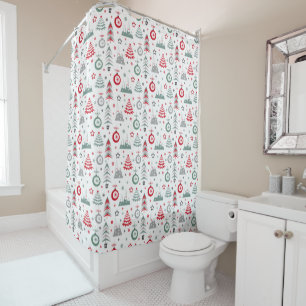 Motif de Noël d'hiver. Rideau de douche
