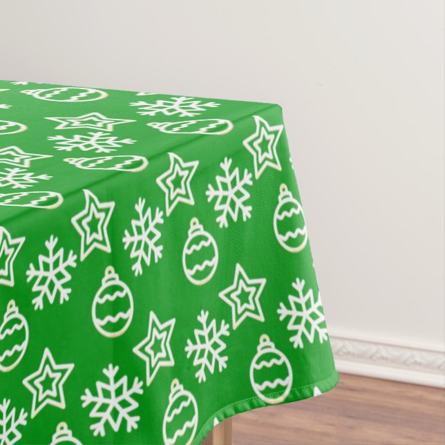 Motif de Noël élégant sur nappe verte (In Situ)