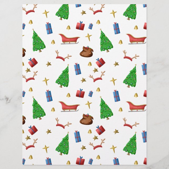 Motif de Noël en blanc et noir scrapbook (Devant)