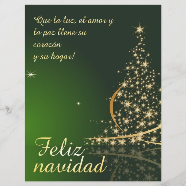 Motif de Noël vert avec arbre de Noël. (Devant)