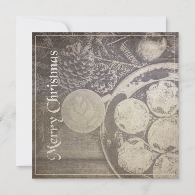 Motif de Noël vintage avec biscuits et café (Devant)