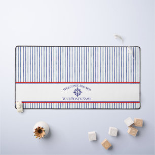Motif de nom de bateau monogrammé rayé nautique