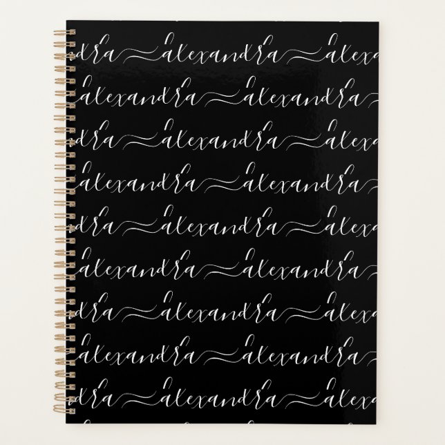 Motif de nom de script personnalisé moderne noir e (Devant)