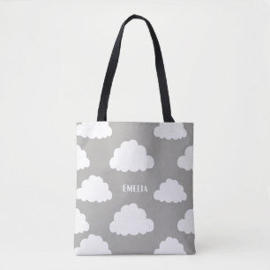 Motif de nuages blancs Sac fourre-tout gris person