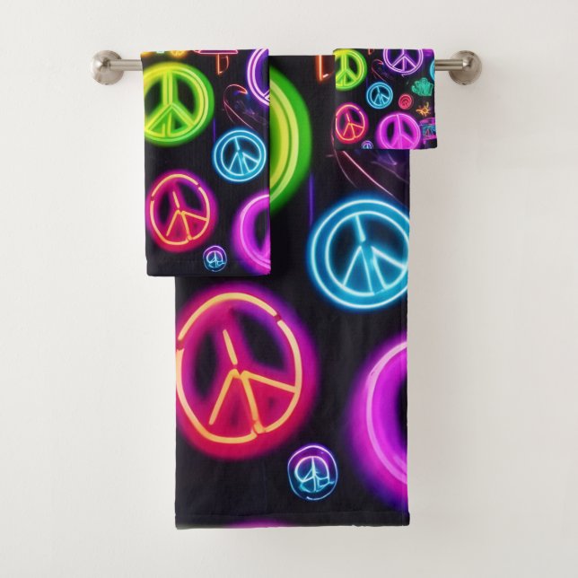 Motif de paix néon coloré (En situation)