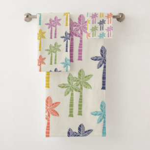 Motif de palmiers tropicaux colorés
