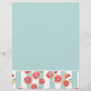 Motif de pamplemousse rose sur les rayures vertes