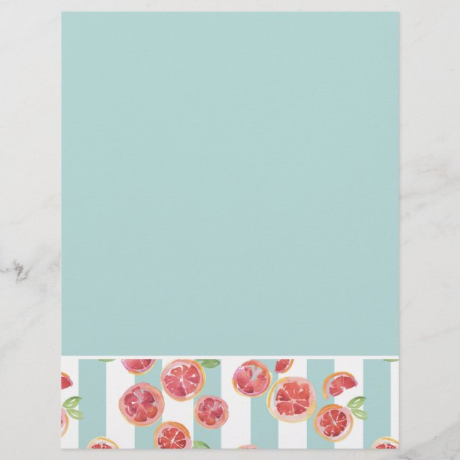 Motif de pamplemousse rose sur les rayures vertes (Devant)