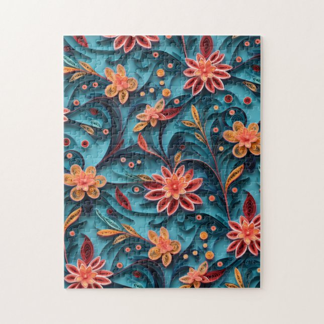 Motif de papier floral sans joint Jigsaw Puzzle (Vertical)