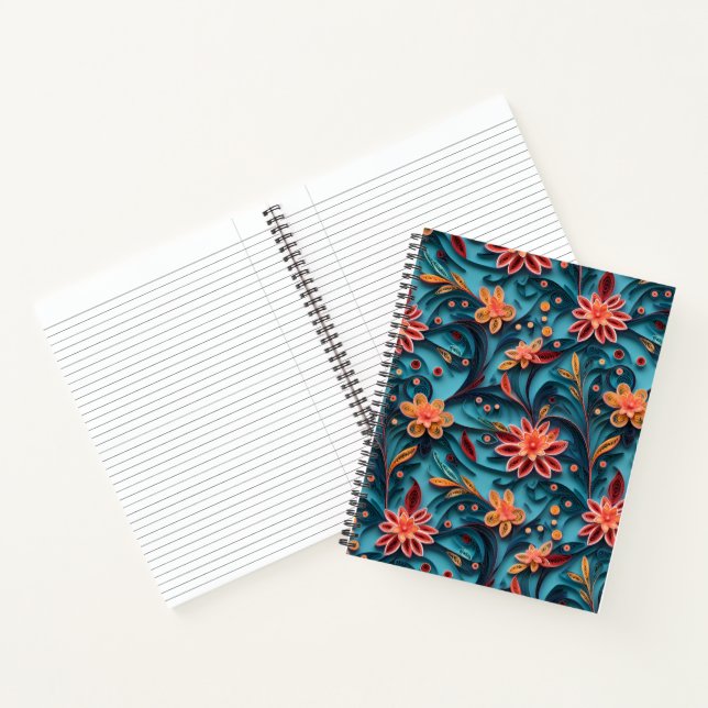 Motif  de papier floral transparent Carnet spiral (Intérieur)