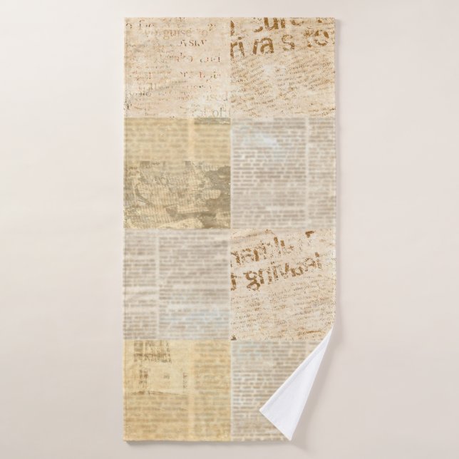 Motif de papier journal grunge vieux journal retou (Serviette de bain)
