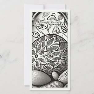 Motif de Pâques b/w dessin animé avec oeufs de Pâq
