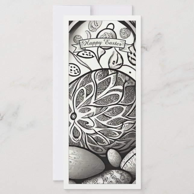 Motif de Pâques b/w dessin animé avec oeufs de Pâq (Devant)