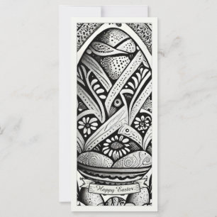 Motif de Pâques b/w dessin animé avec oeufs de Pâq
