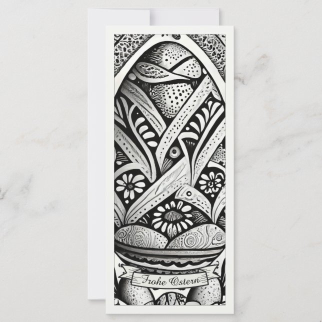 Motif de Pâques monochrome Cartoon avec œufs de Pâ (Devant)