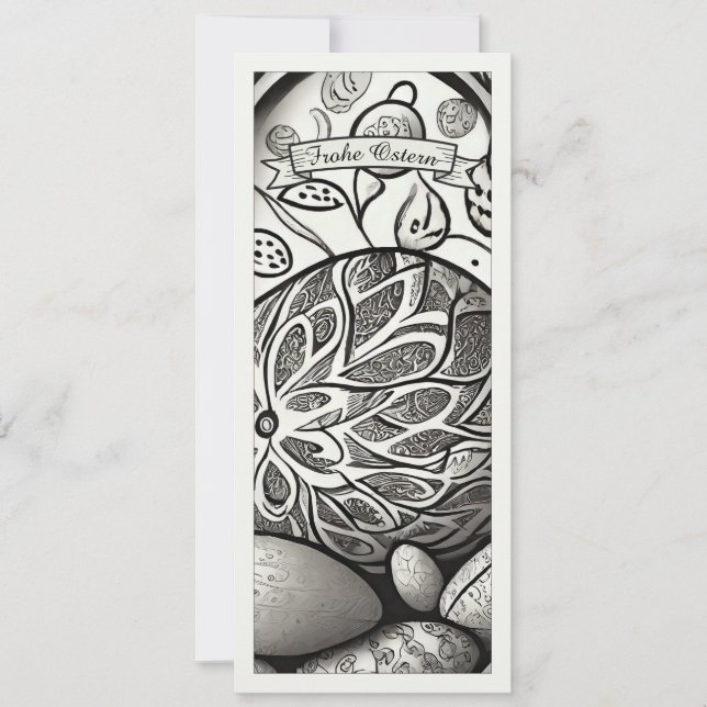 Motif de Pâques monochrome Cartoon avec œufs de Pâ (Devant)