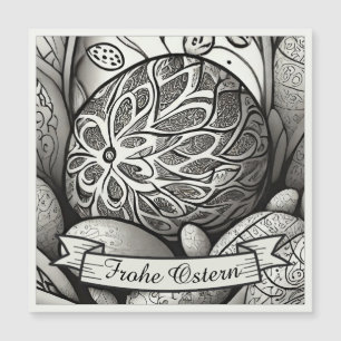 Motif de Pâques monochrome Cartoon avec œufs de Pâ