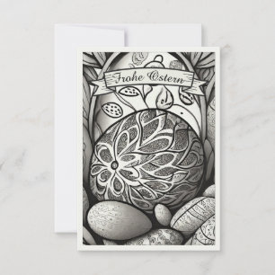 Motif de Pâques monochrome Cartoon avec œufs de Pâ