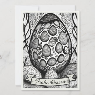 Motif de Pâques monochrome Cartoon avec œufs de Pâ